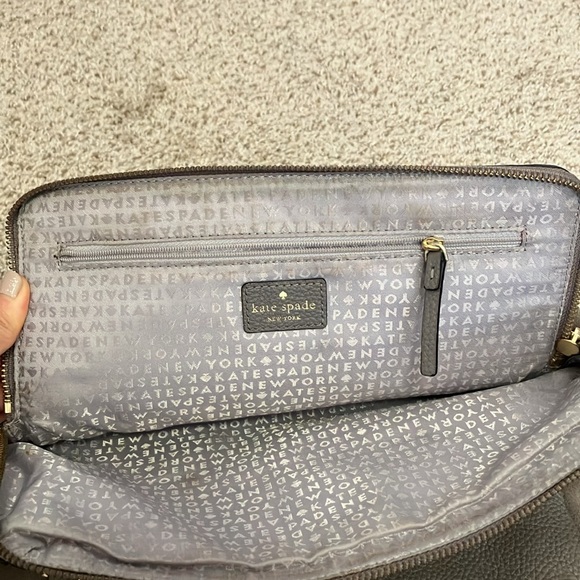 Kate Spade Leather-Suede Gray Handbag - Picture 16 of 16